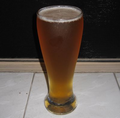 A glass of Wal's Dry Lager