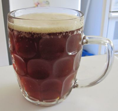 A glass of Five Malts Amber Ale